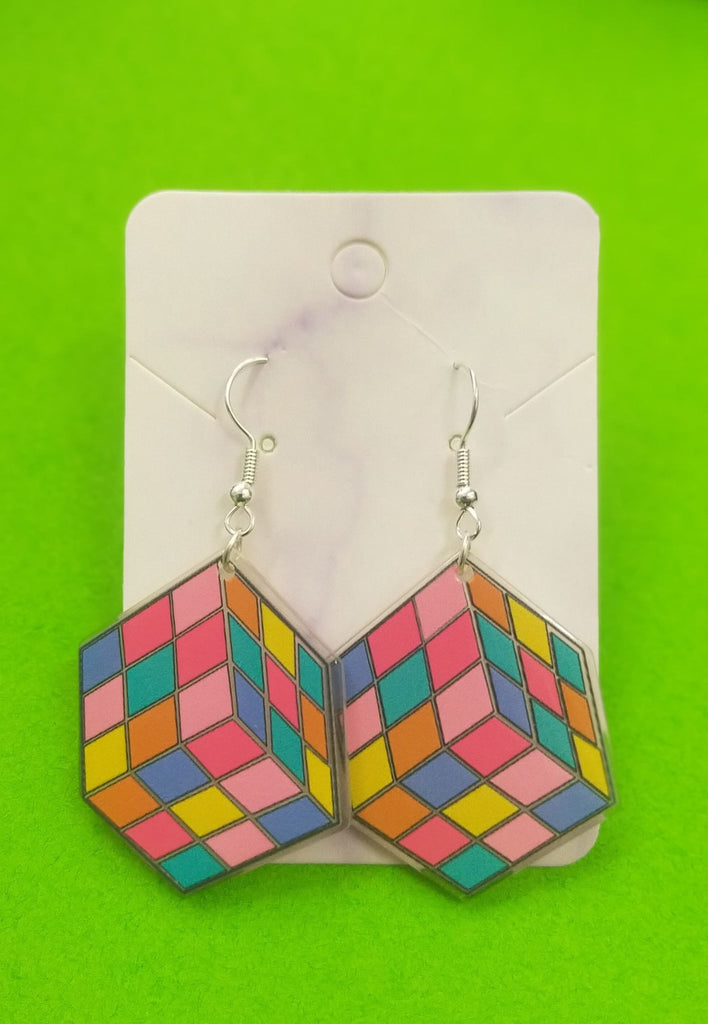 PUZZLE CUBE EARRINGS