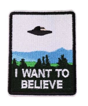 "I WANT TO BELIEVE" IRON ON PATCH